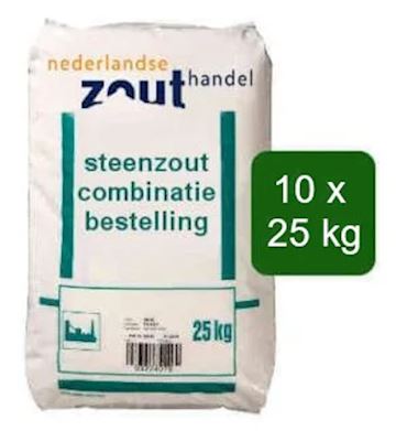 NZ Combi 5x 25 kg steenzout normaal en 5x 25 kg steenzout gr
